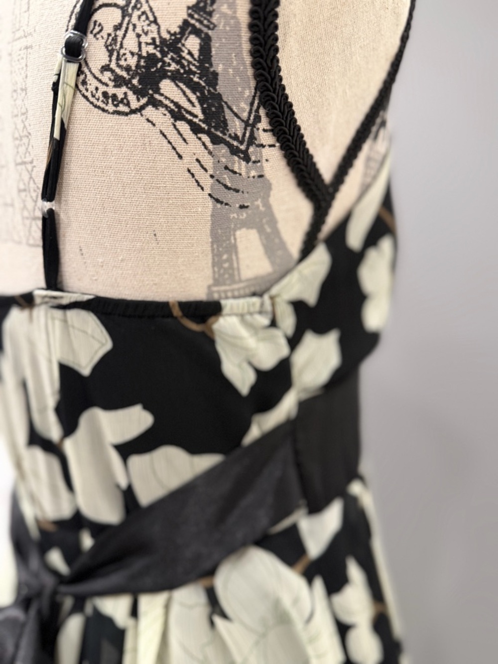 Costa Blanca Black Dress with Cream Floral Print - Picture 10 of 16